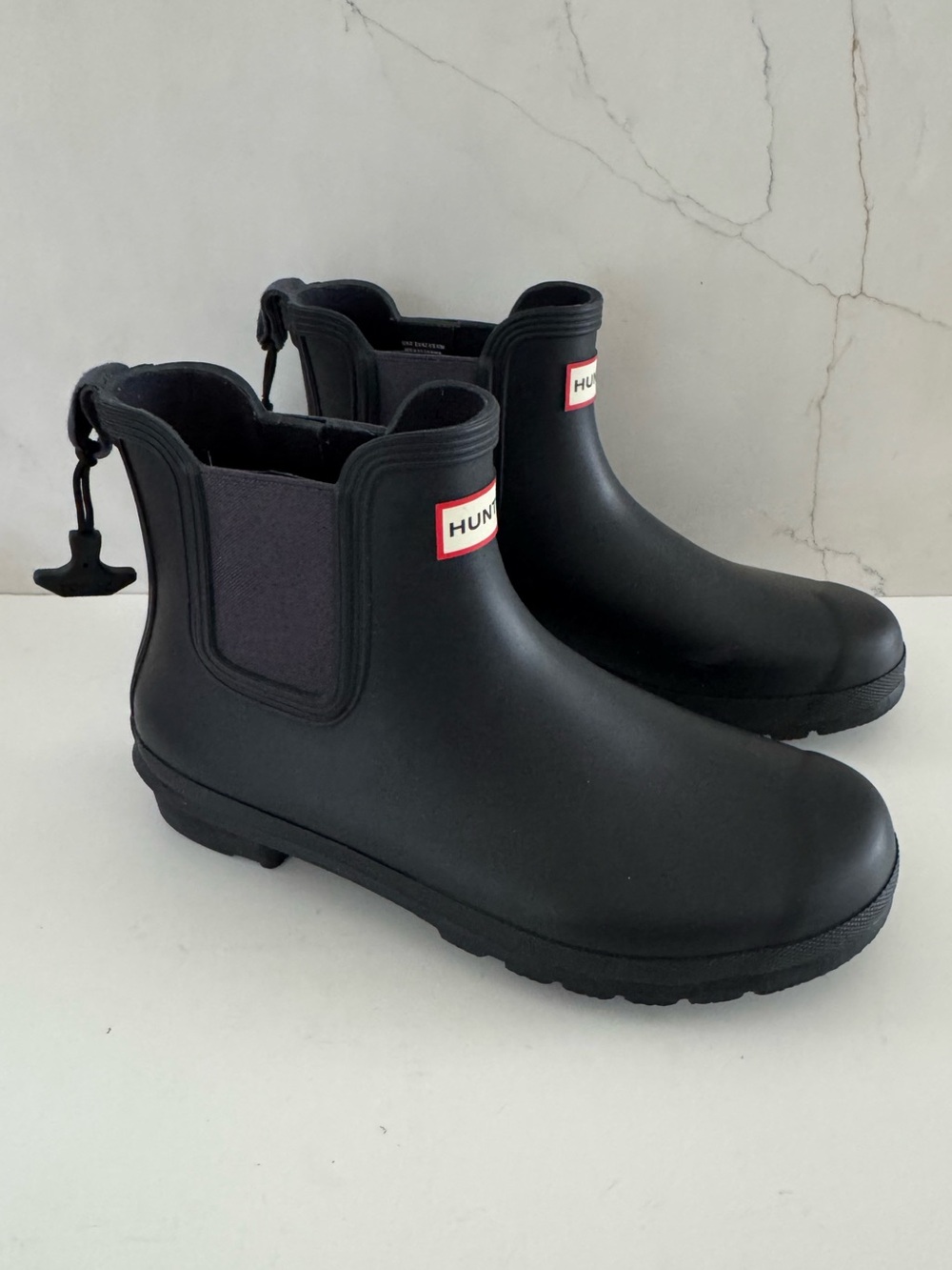 Hunter Original Chelsea Women's Waterproof Ankle Rain Boots, Black Size 10